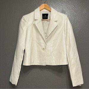 Bagatelle collection cropped pleather blazer in ivory color Sz. S